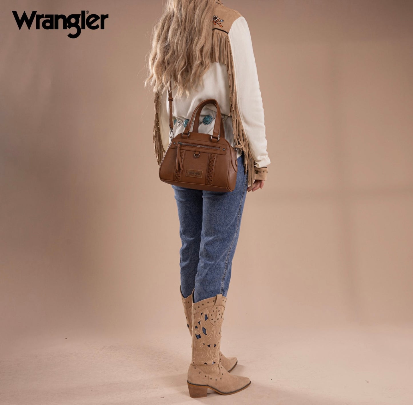 Wrangler Whipstitch Collection Satchel/Crossbody Bag-Multiple Colors