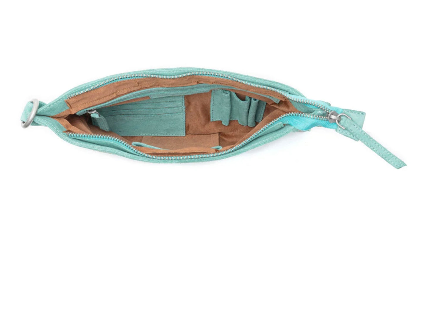 Texas Rose Western Embroidered Leather Bag In Turquoise