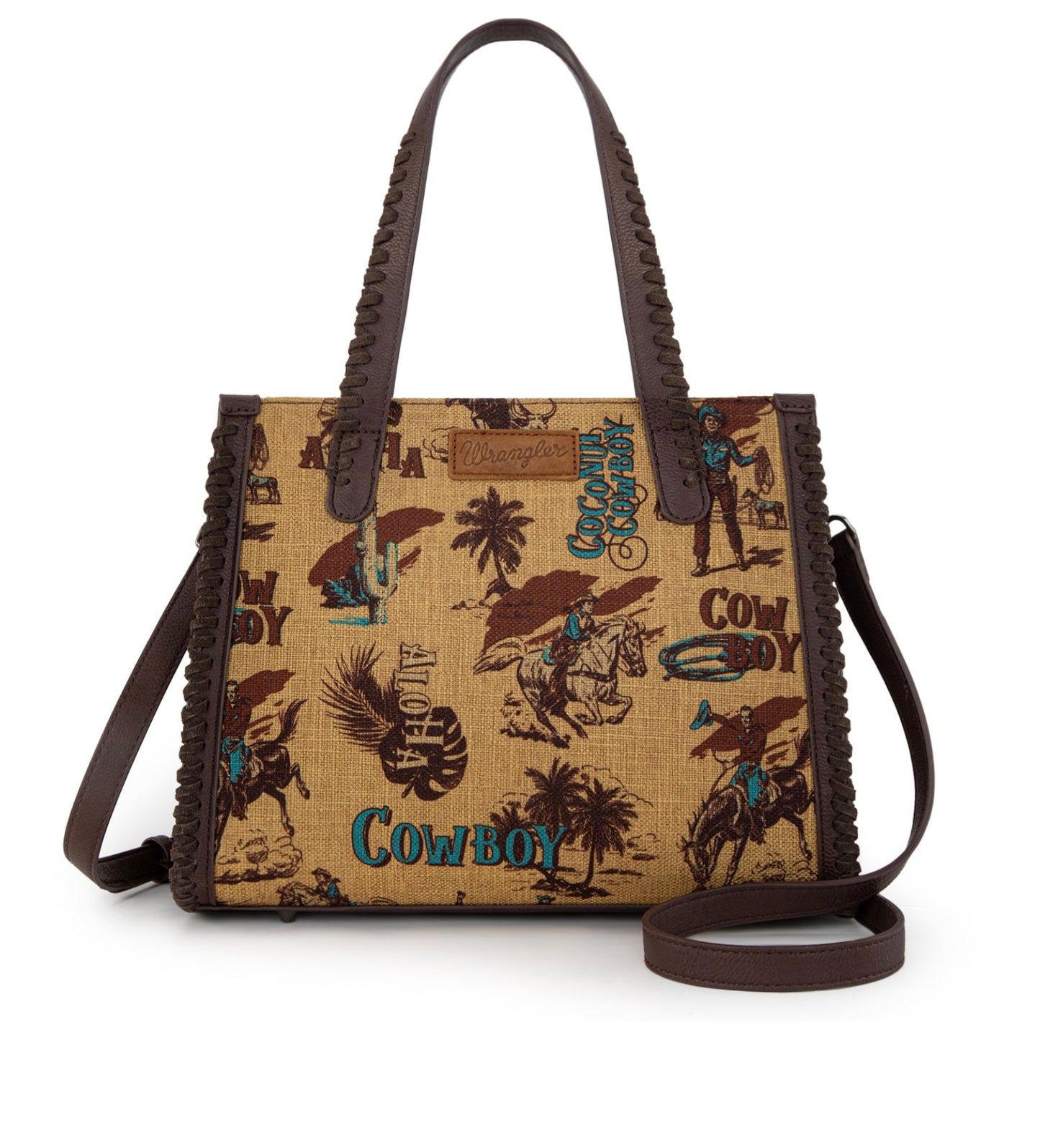 Wrangler Vintage Retro Cowboy Cool Print Concealed Carry Satchel/Crossbody