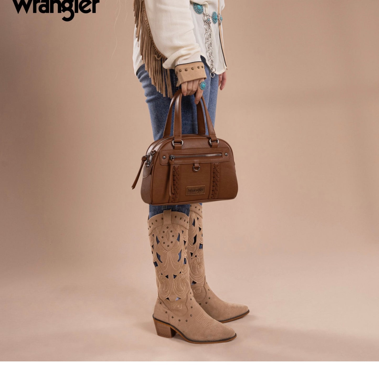 Wrangler Whipstitch Collection Satchel/Crossbody Bag-Multiple Colors