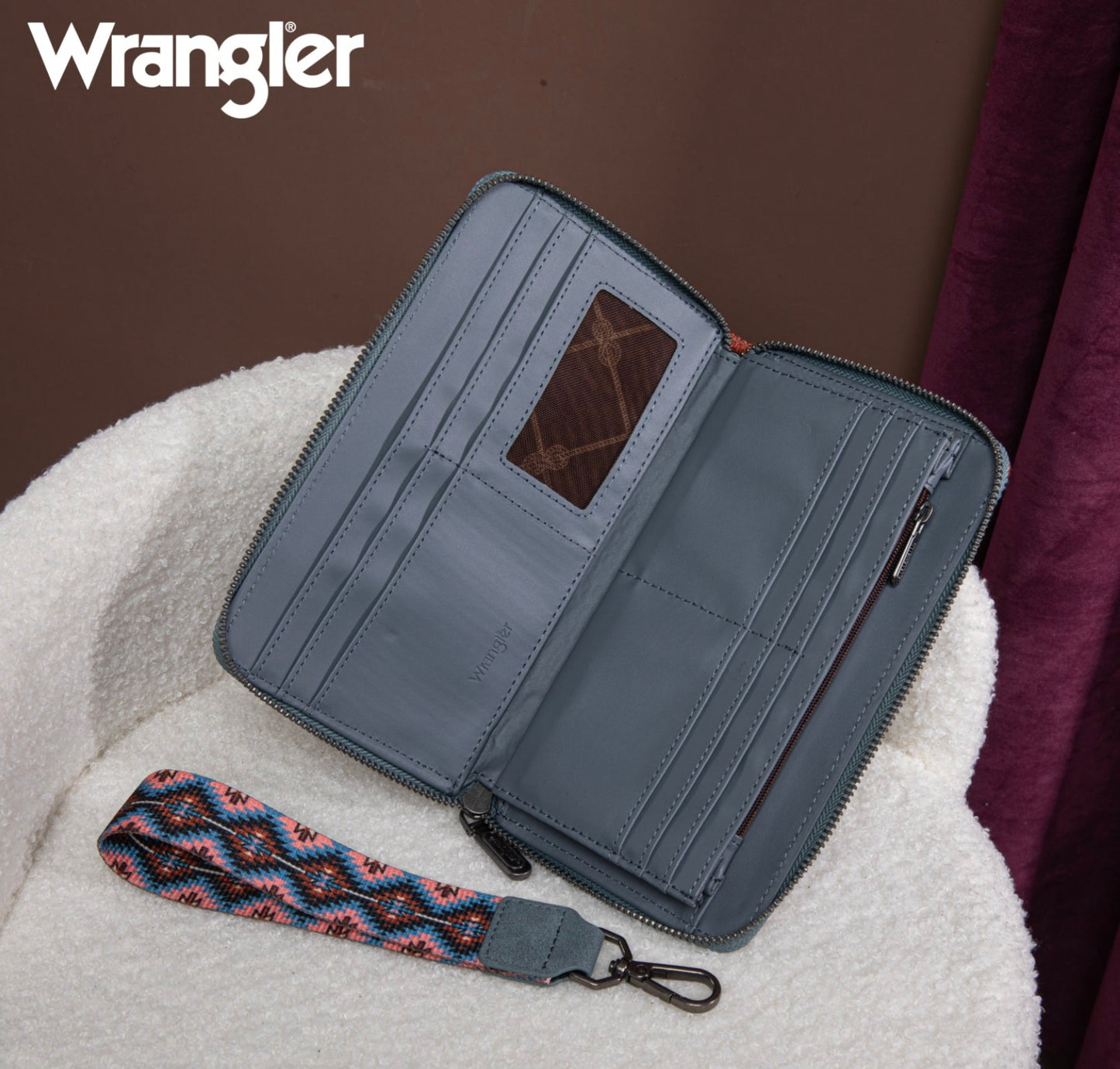 Wrangler Southwestern Art Print Wallet - Navy