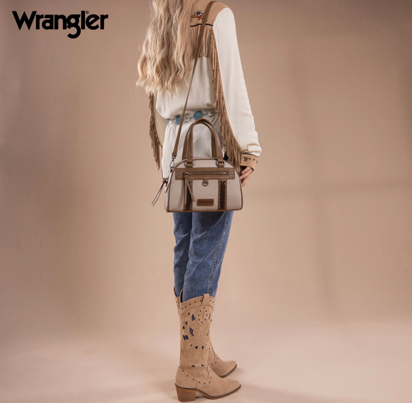 Wrangler Whipstitch Collection Satchel/Crossbody Bag-Multiple Colors