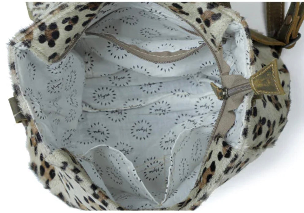 Quaint Leopard Print Leather & Hairon Bag