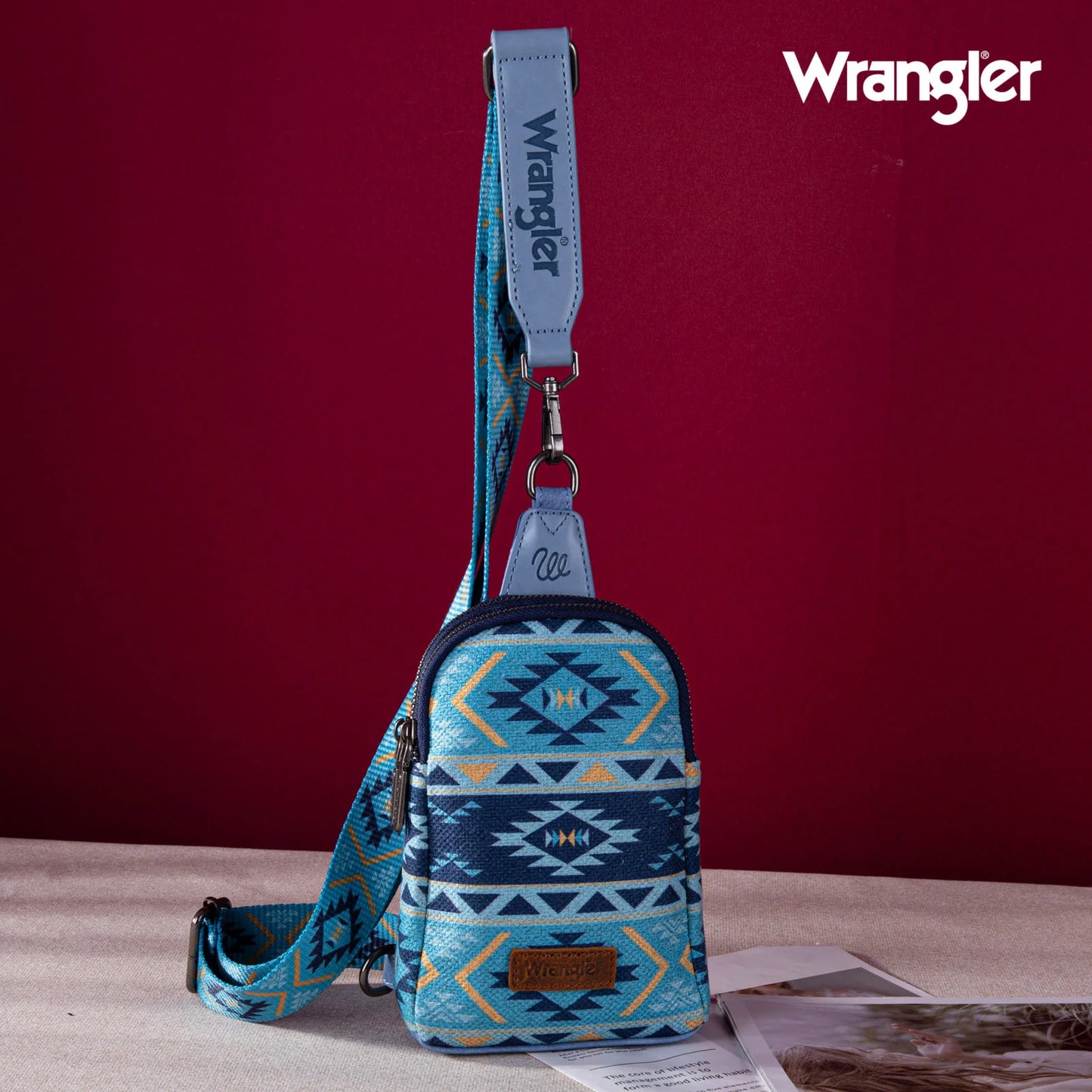 Wrangler Aztec Print Crossbody Sling Chest Bag-Multiple Colors