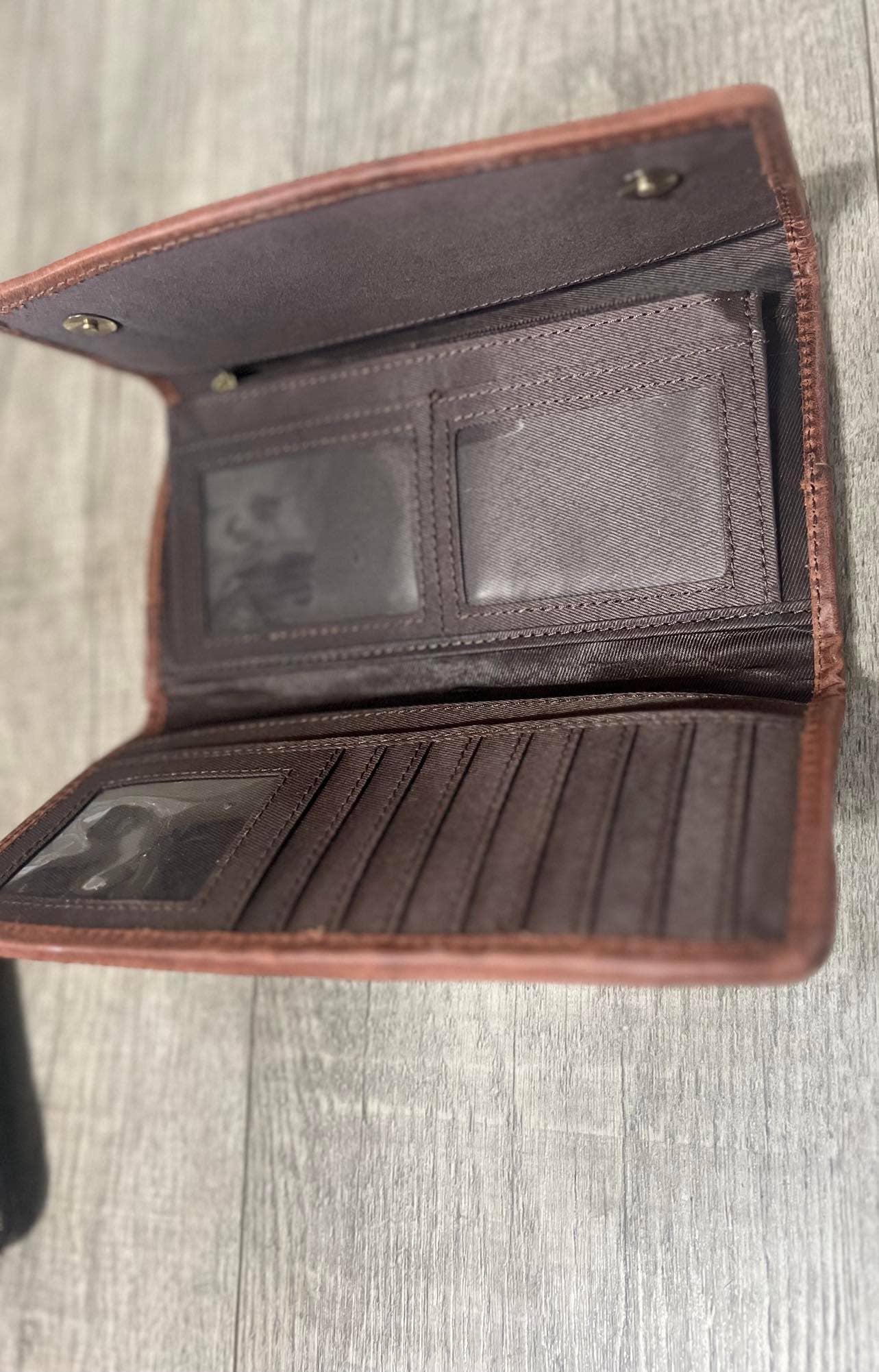 Saddle blanket tooled large wallet