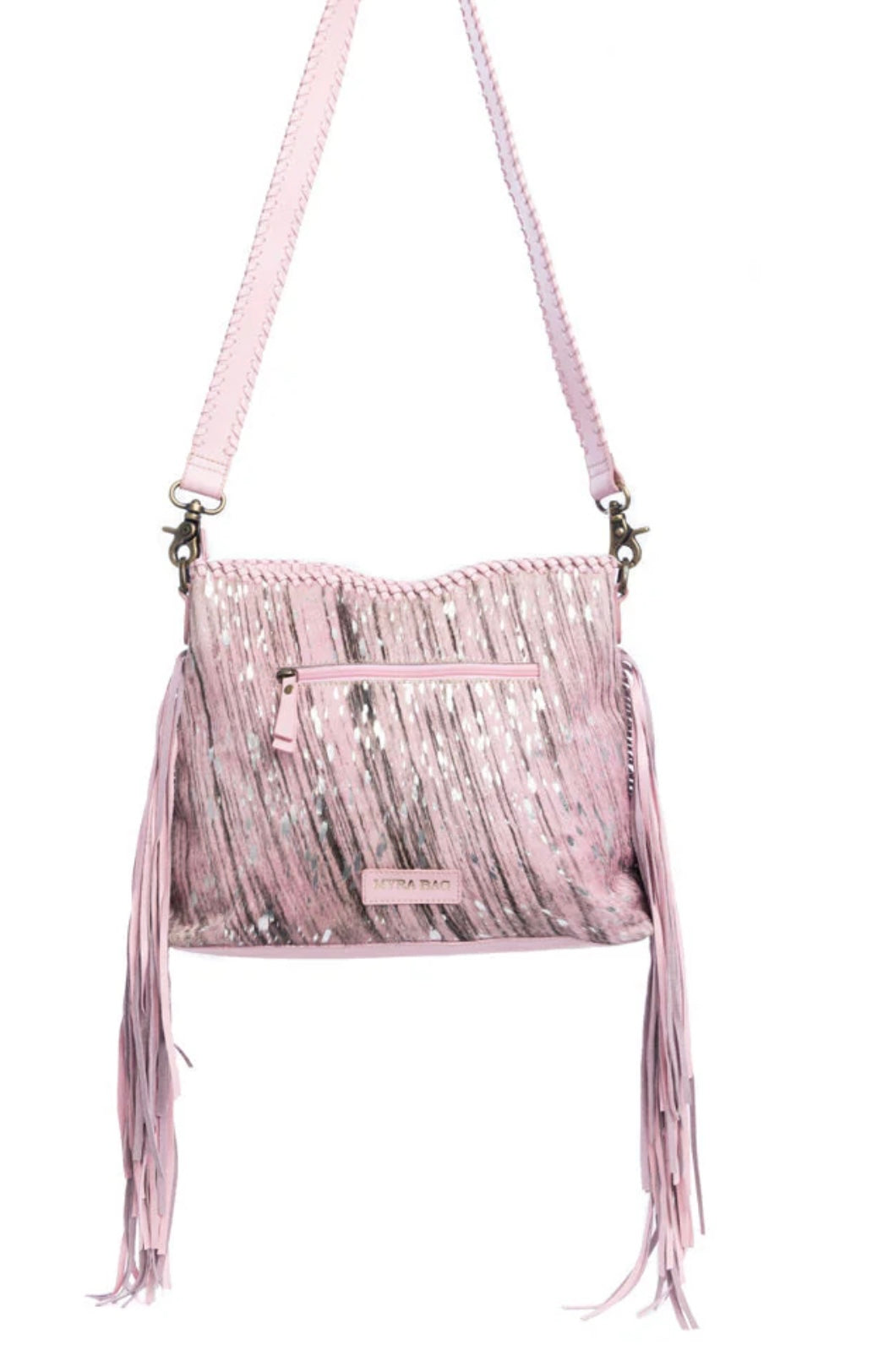 Silver Rose Trail Leather & Hairon Bag