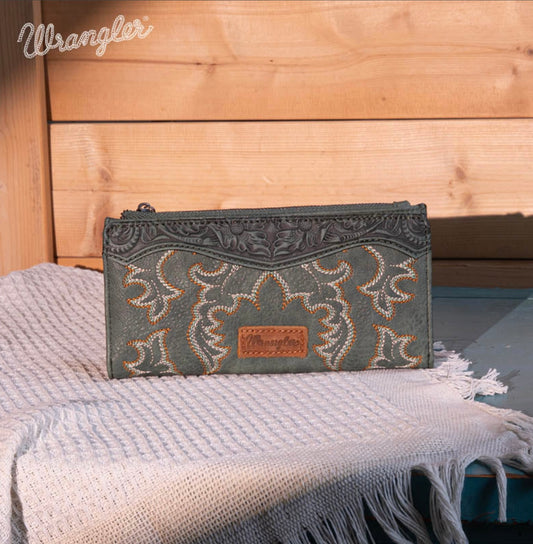 Wrangler Embroidered Bi-Fold Wallet - Green