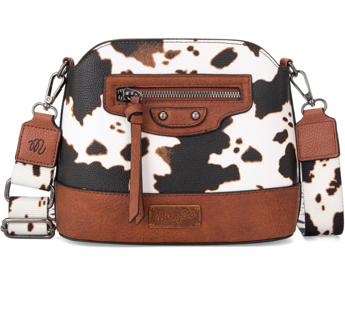 Wrangler Cow Print Crossbody - Brown