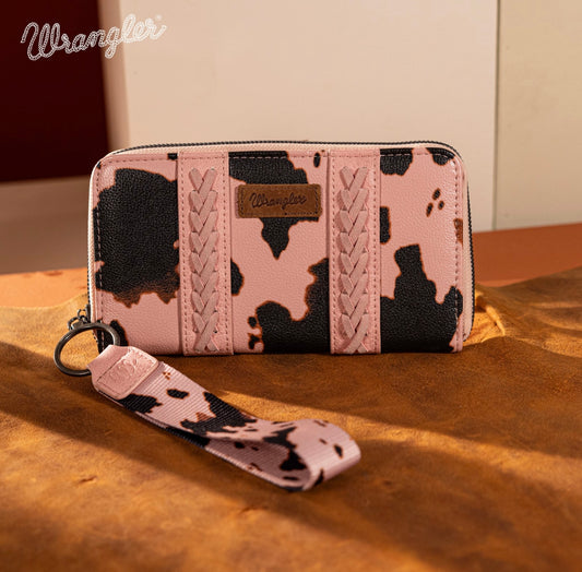 Wrangler Cow Print Wallet -Pink