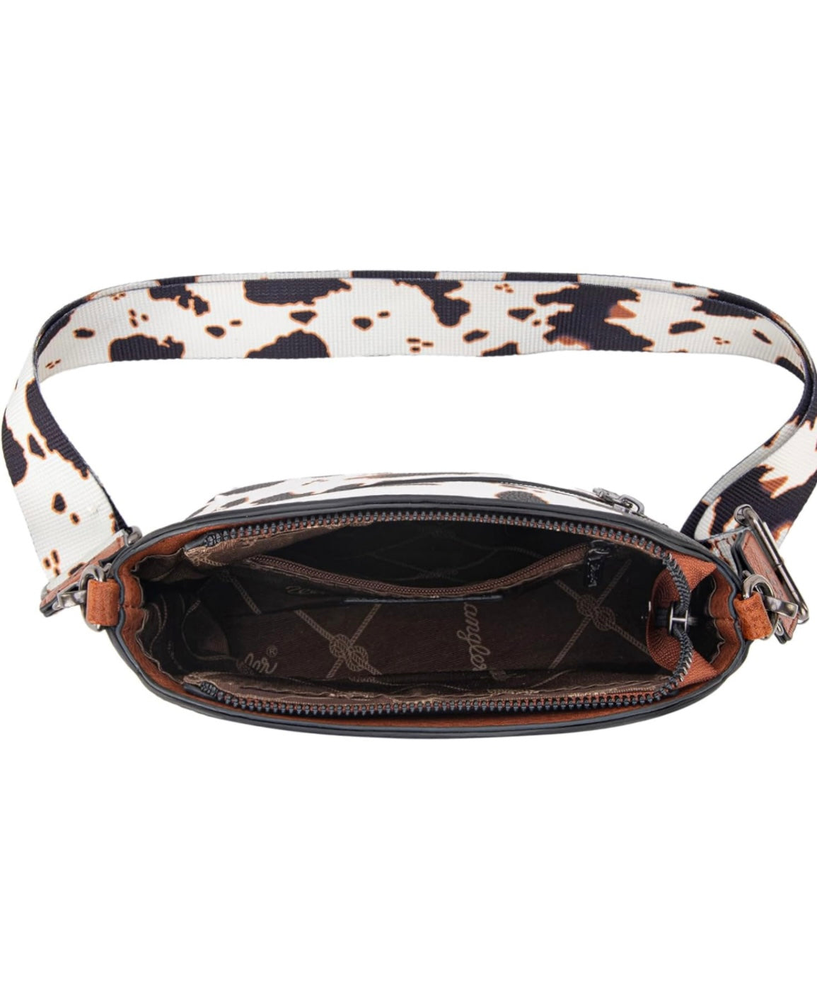 Wrangler Cow Print Crossbody - Brown