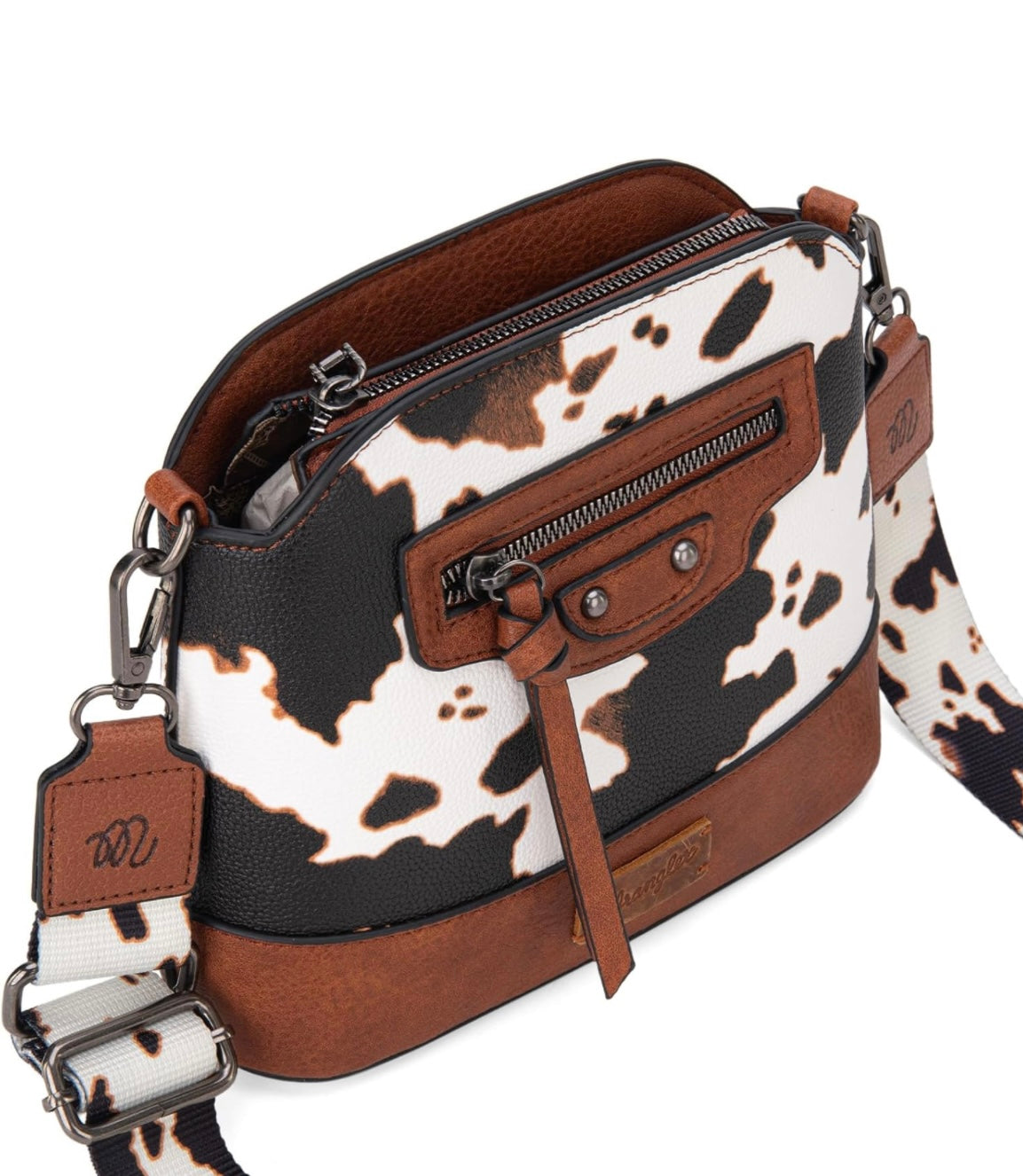 Wrangler Cow Print Crossbody - Brown