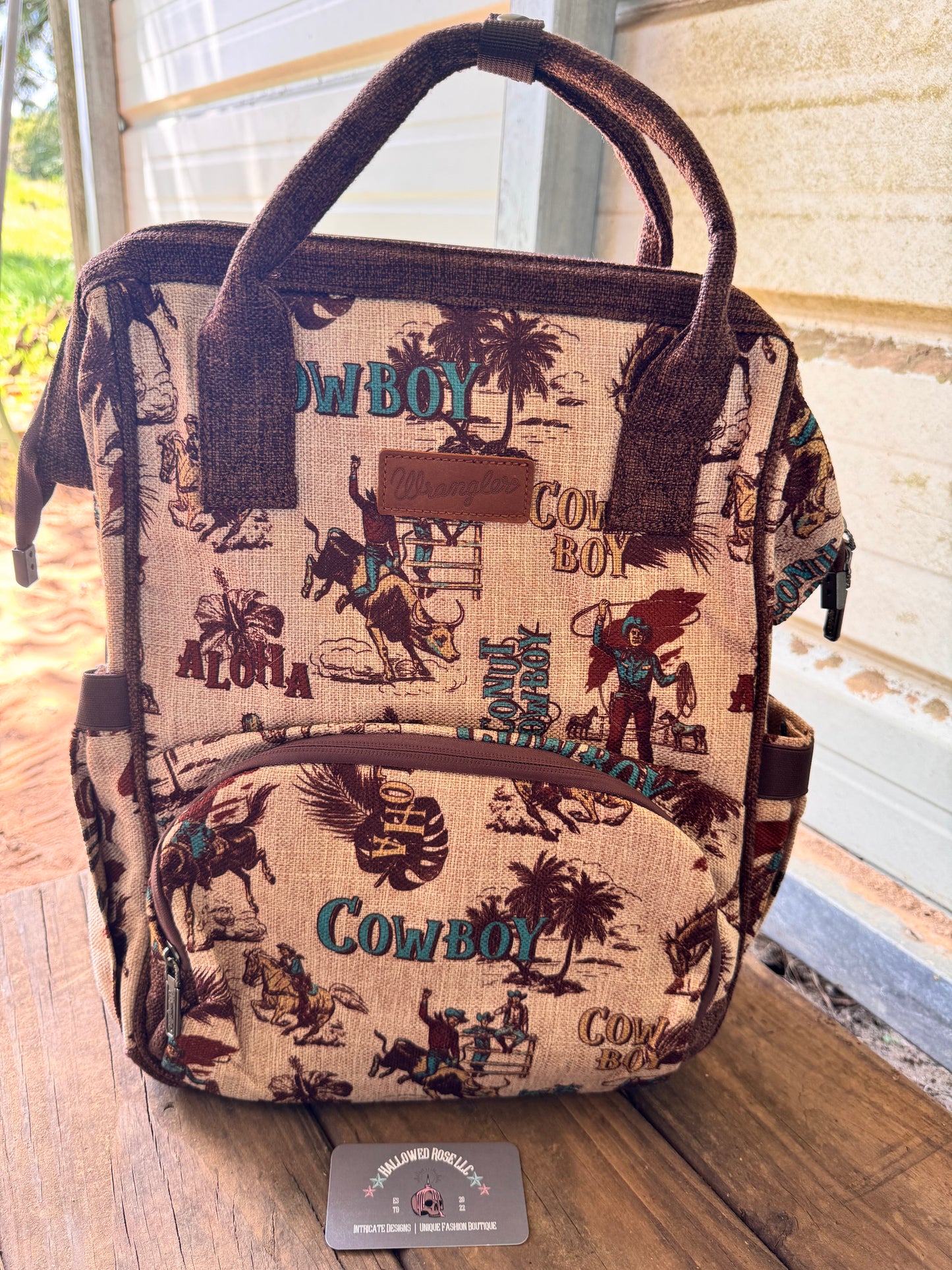 Wrangler Vintage Retro Cowboy Cool Print Backpack