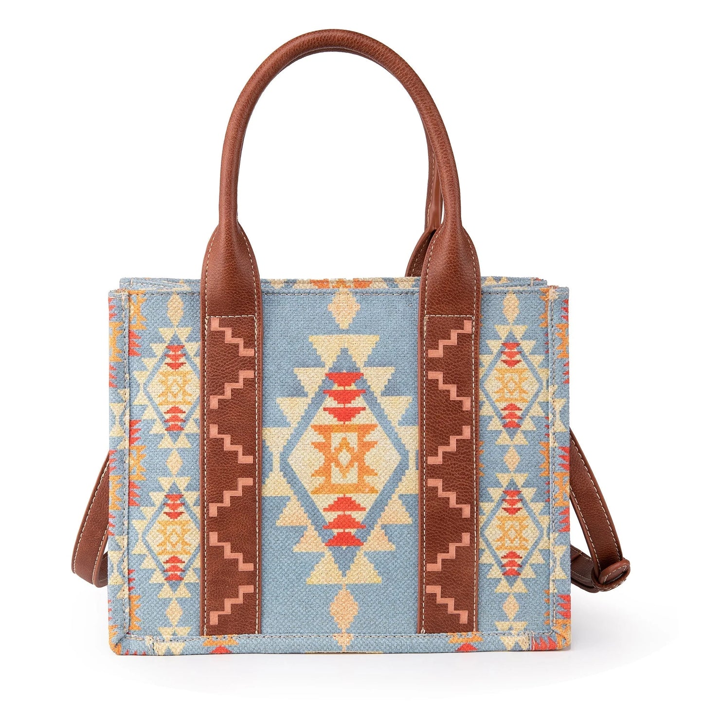 Wrangler Southwestern Dual Sided Print Small Canvas Tote/Crossbody