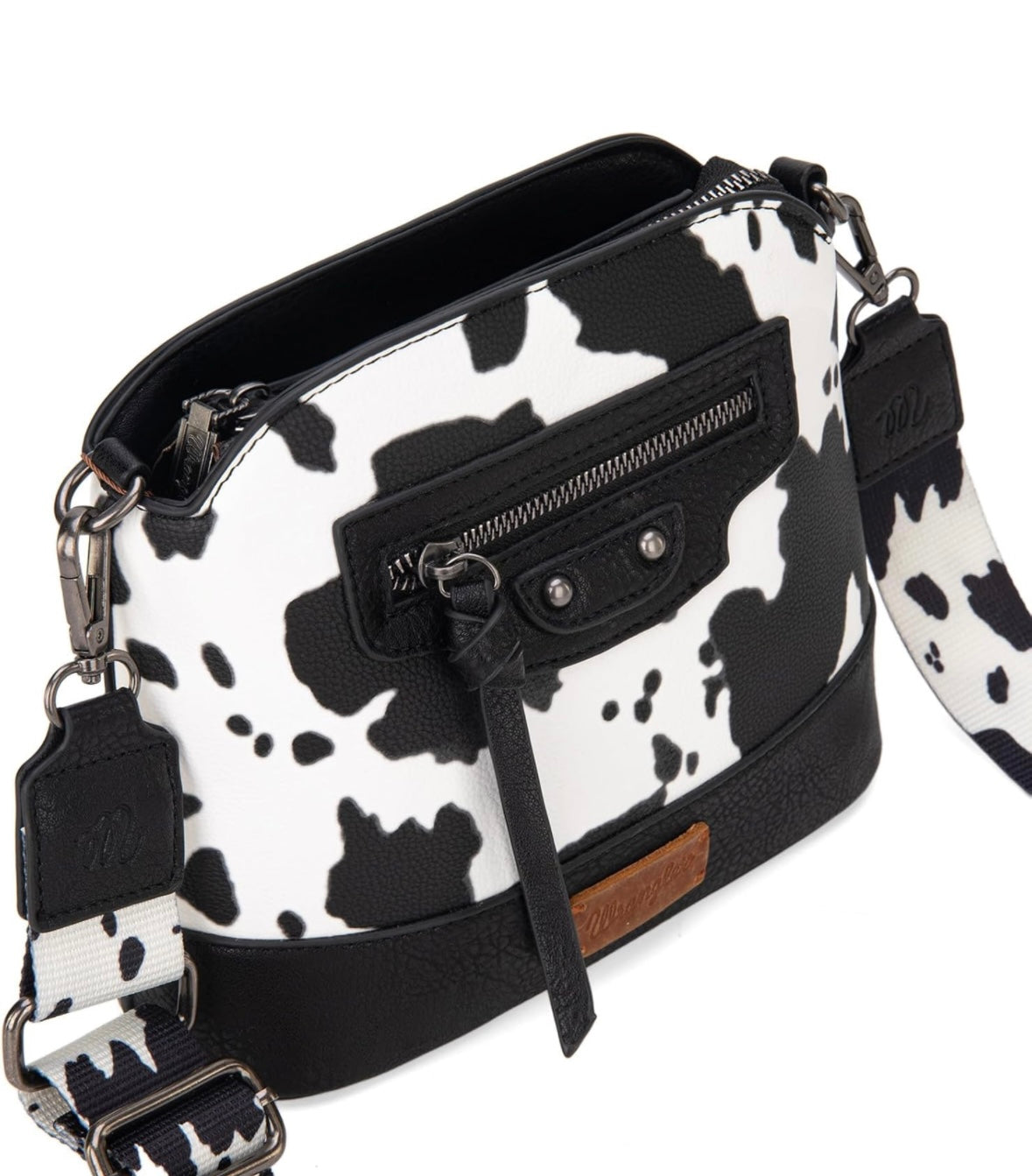 Wrangler Cow Print Crossbody - Black