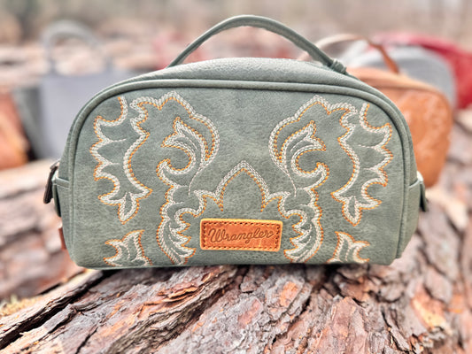 Wrangler Embroidered Multi Purpose/Travel Pouch -Green