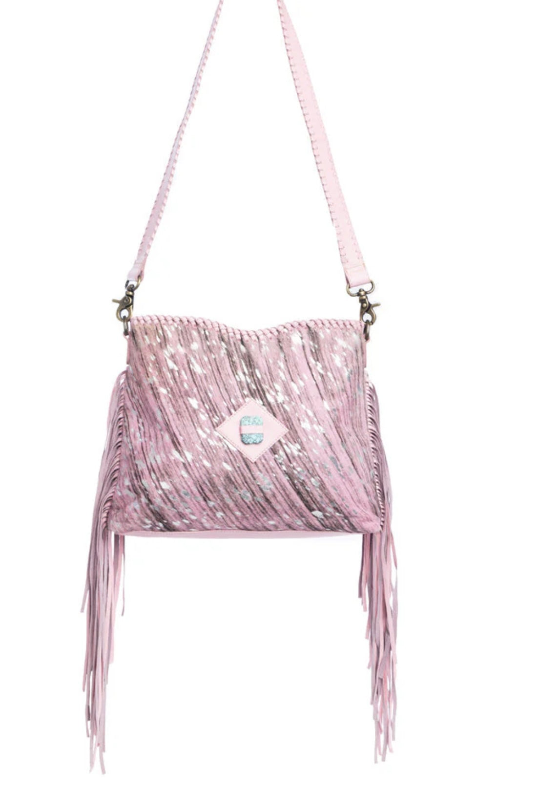 Silver Rose Trail Leather & Hairon Bag