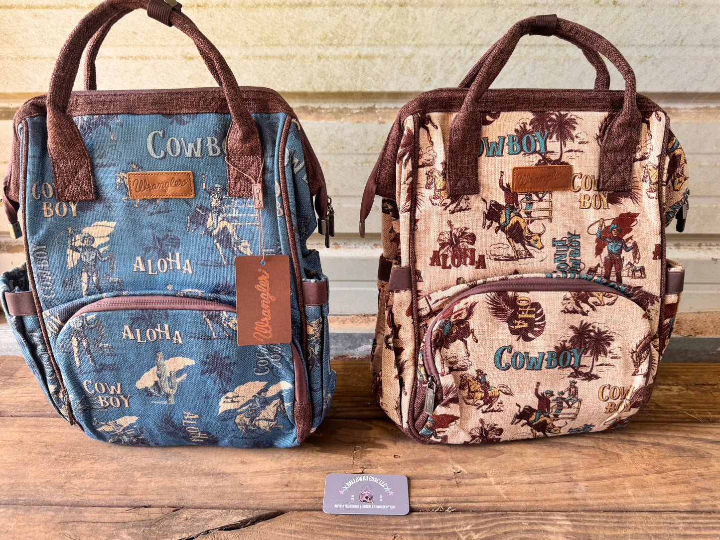 Wrangler Vintage Retro Cowboy Cool Print Backpack