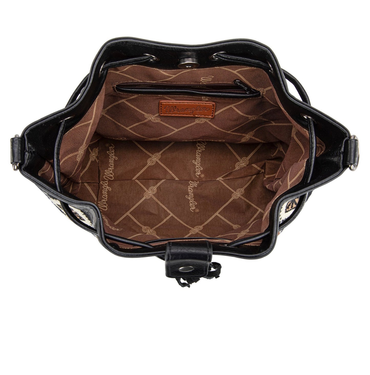 Wrangler Southwestern Knitted Drawstring Crossbody Bag