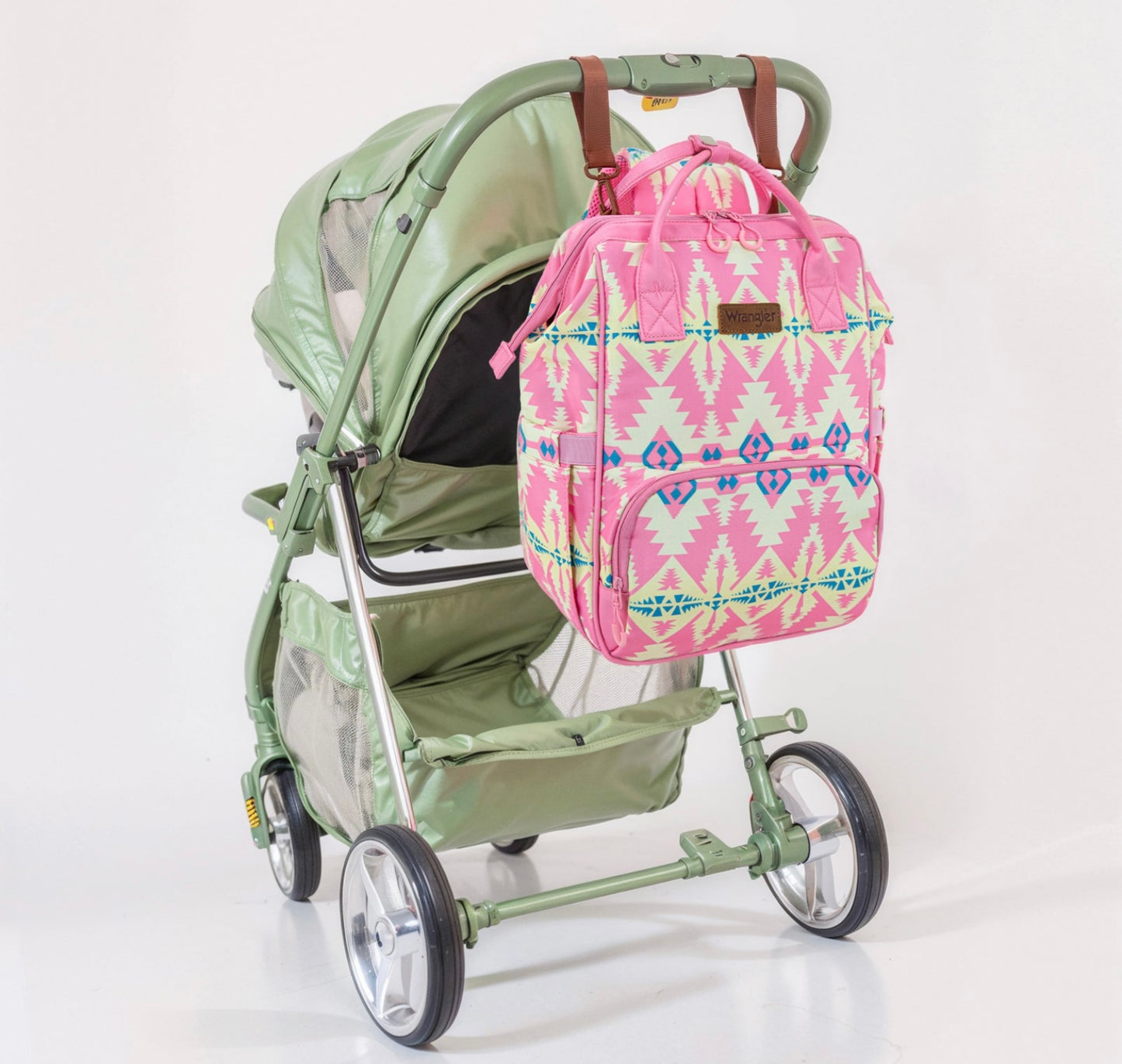 Wrangler Aztec Printed Callie Backpack/Diaper Bag- Pink