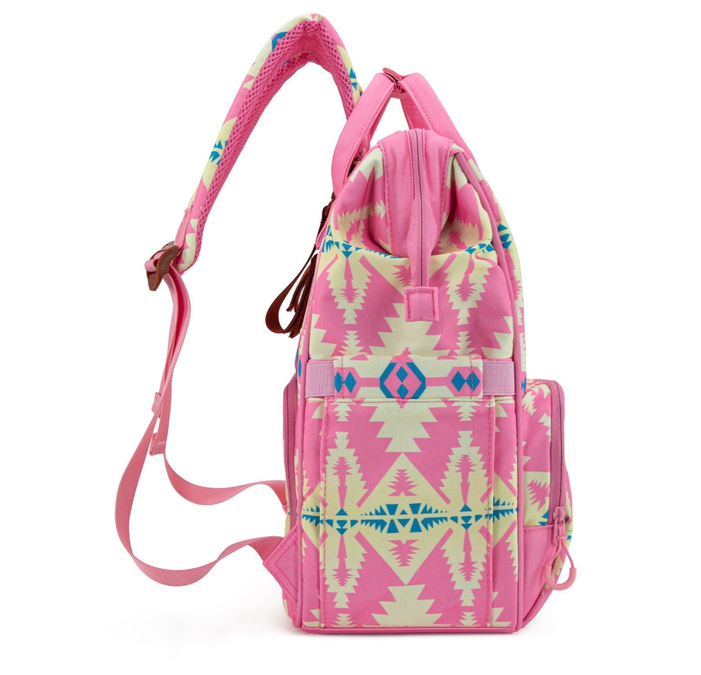 Wrangler Aztec Printed Callie Backpack/Diaper Bag- Pink
