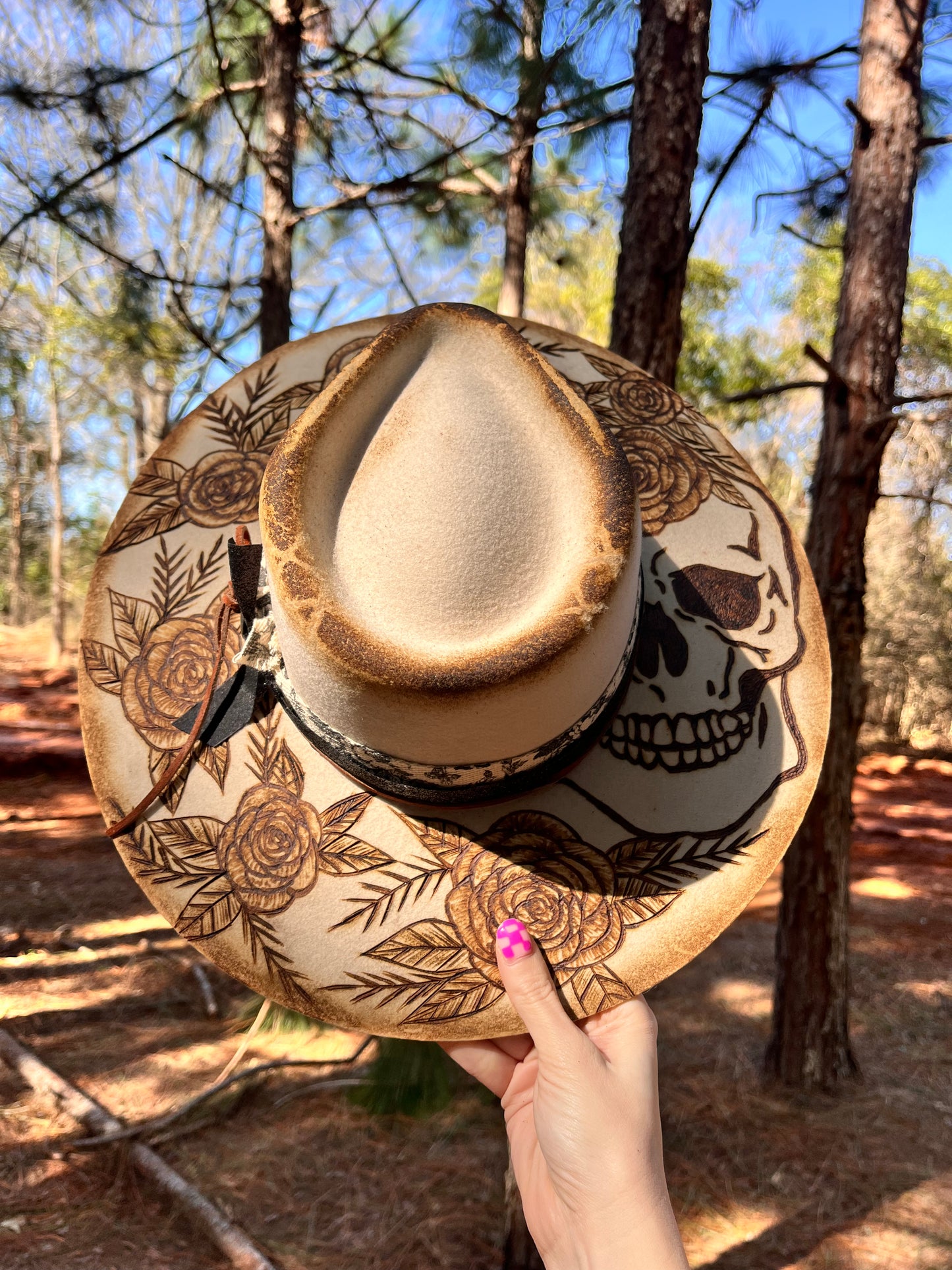 Skull Candy-Hand Burned Hat