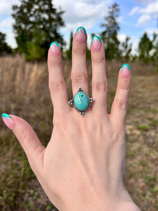 Genuine Turquoise Sterling Silver Ring