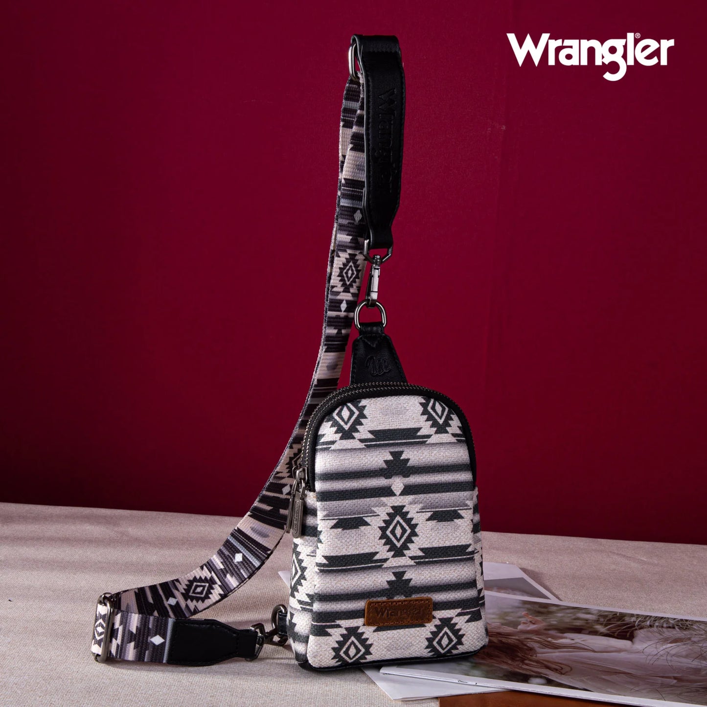 Wrangler Aztec Print Crossbody Sling Chest Bag