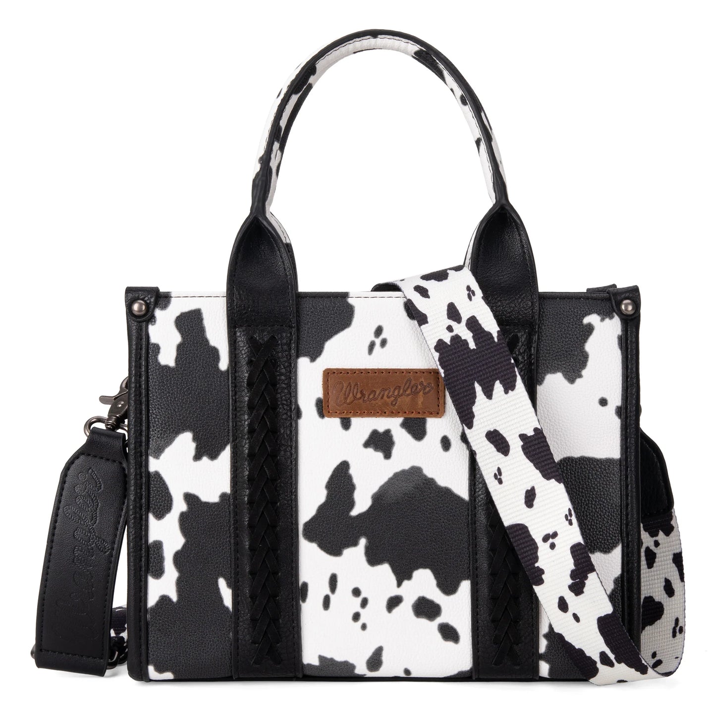 Wrangler Cow Print Concealed Carry Tote/Crossbody - Black