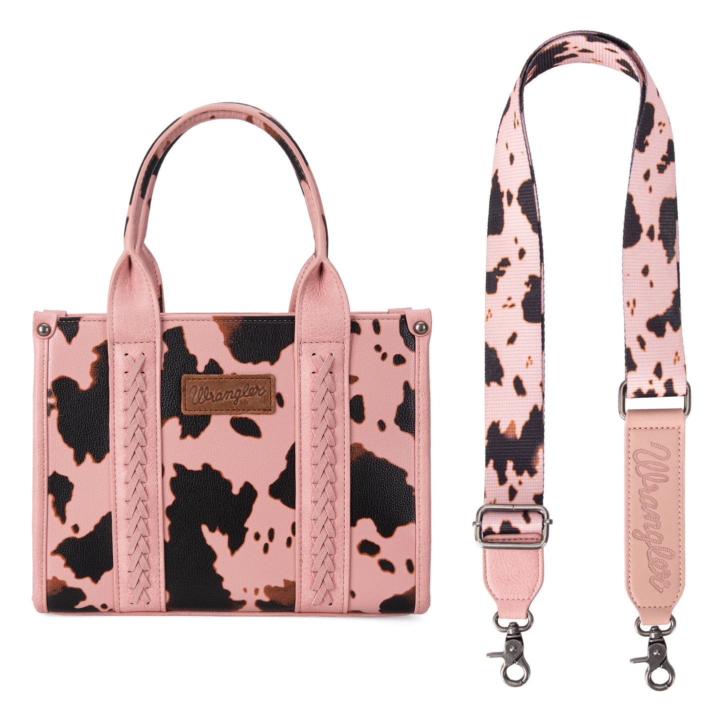 Wrangler Cow Print Concealed Carry Tote/Crossbody - Pink