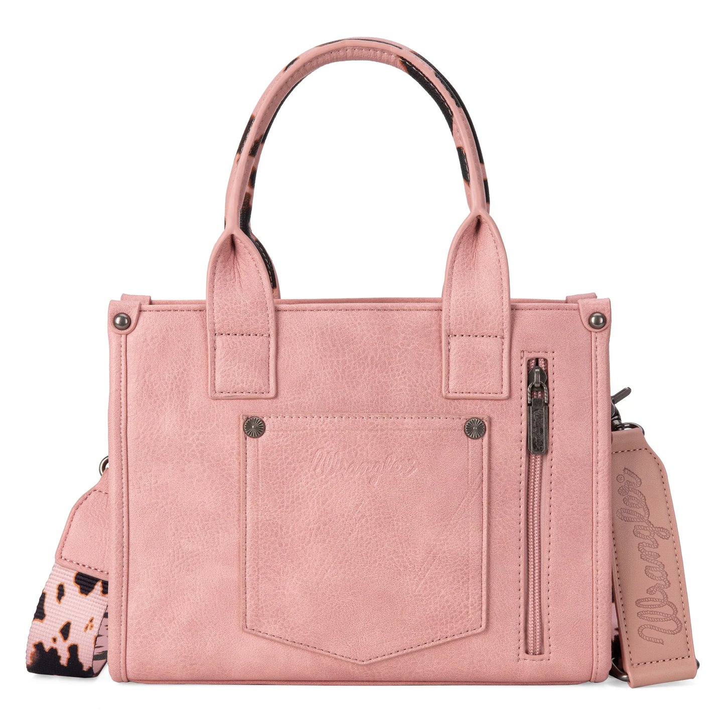 Wrangler Cow Print Concealed Carry Tote/Crossbody - Pink