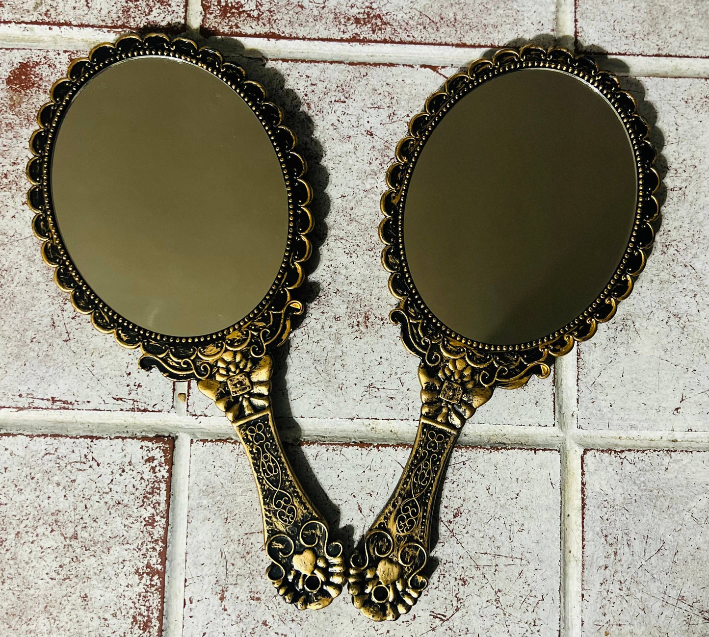 Cowhide vintage mirror