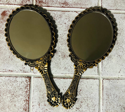 Cowhide vintage mirror