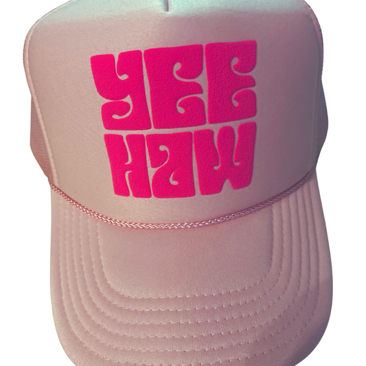 Yeehaw Trucker Hat | Light Pink: Light Pink