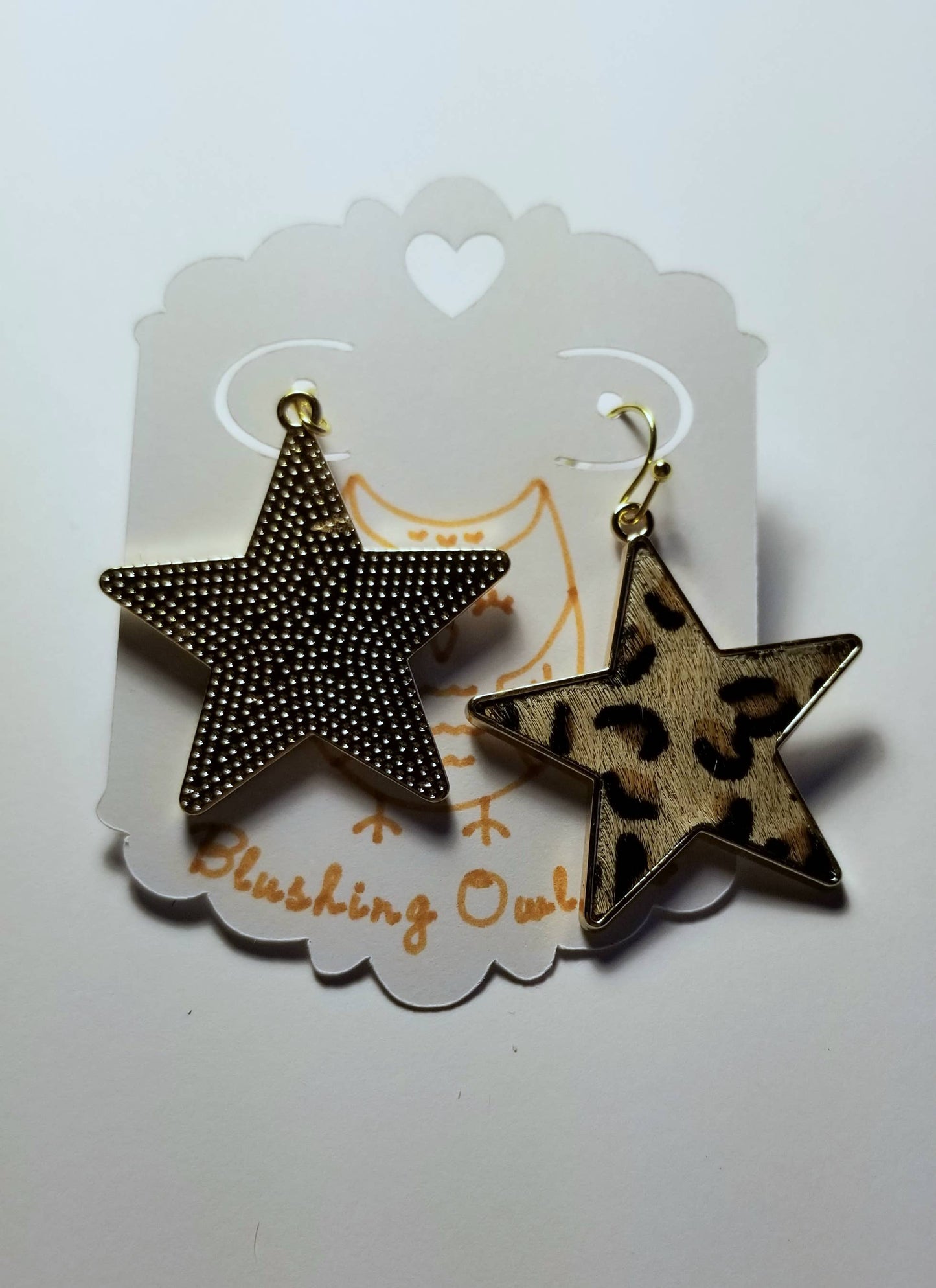 Count Your Lucky Stars-Leopard Print Earrings-Tan