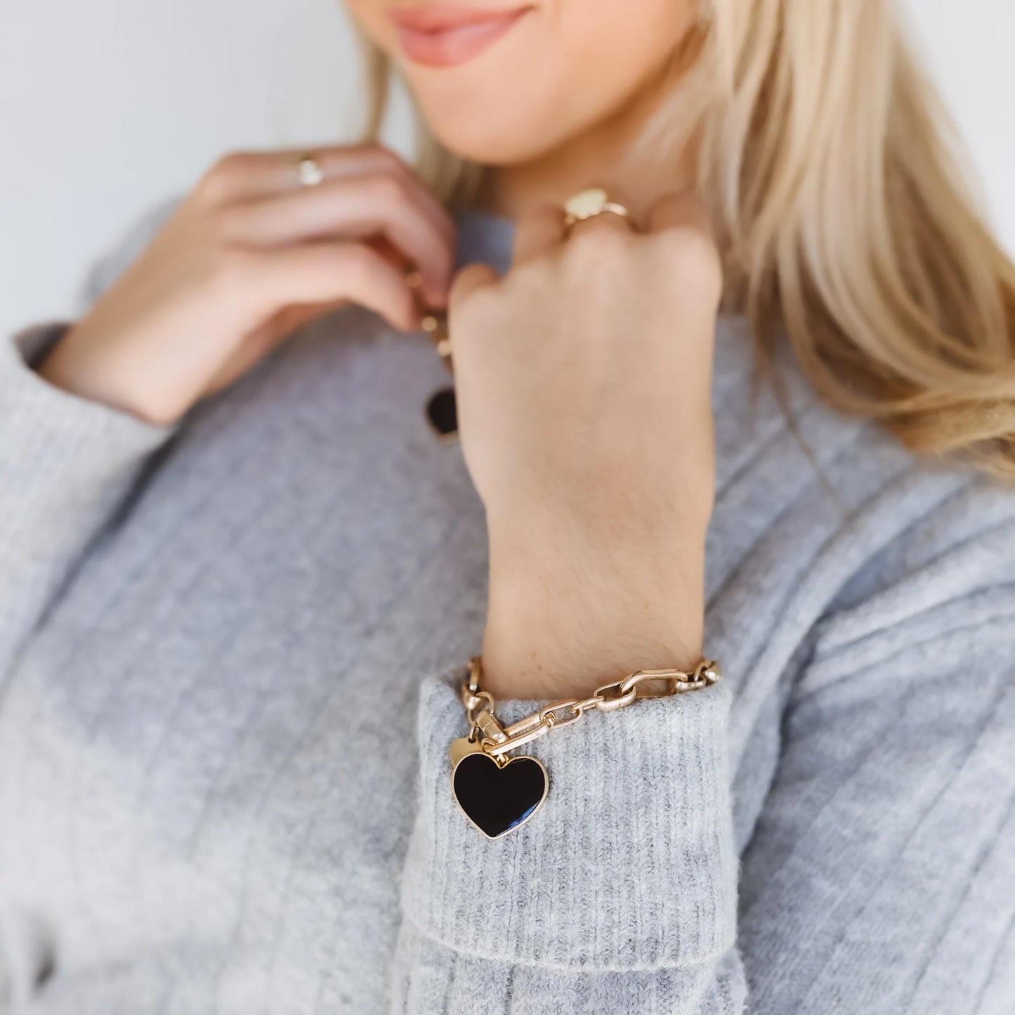 Double the Love Pendant Heart Bracelet