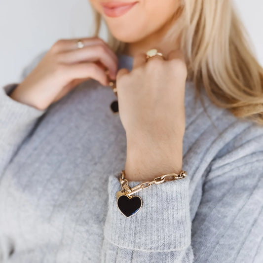 Double the Love Pendant Heart Bracelet