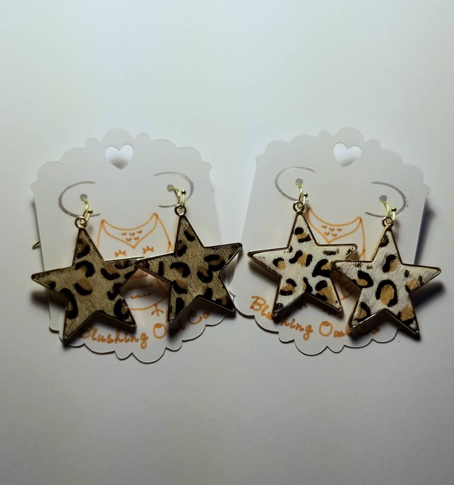 Count Your Lucky Stars-Leopard Print Earrings-Tan