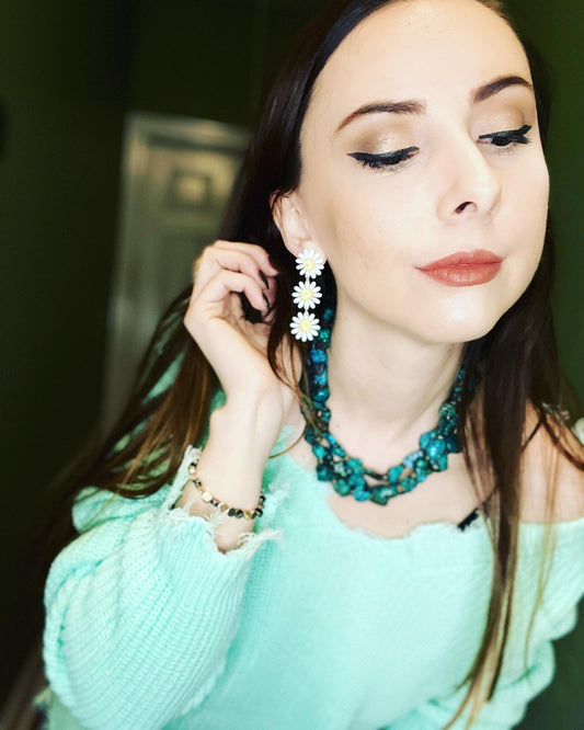 Dainty Daisy Drop Earrings