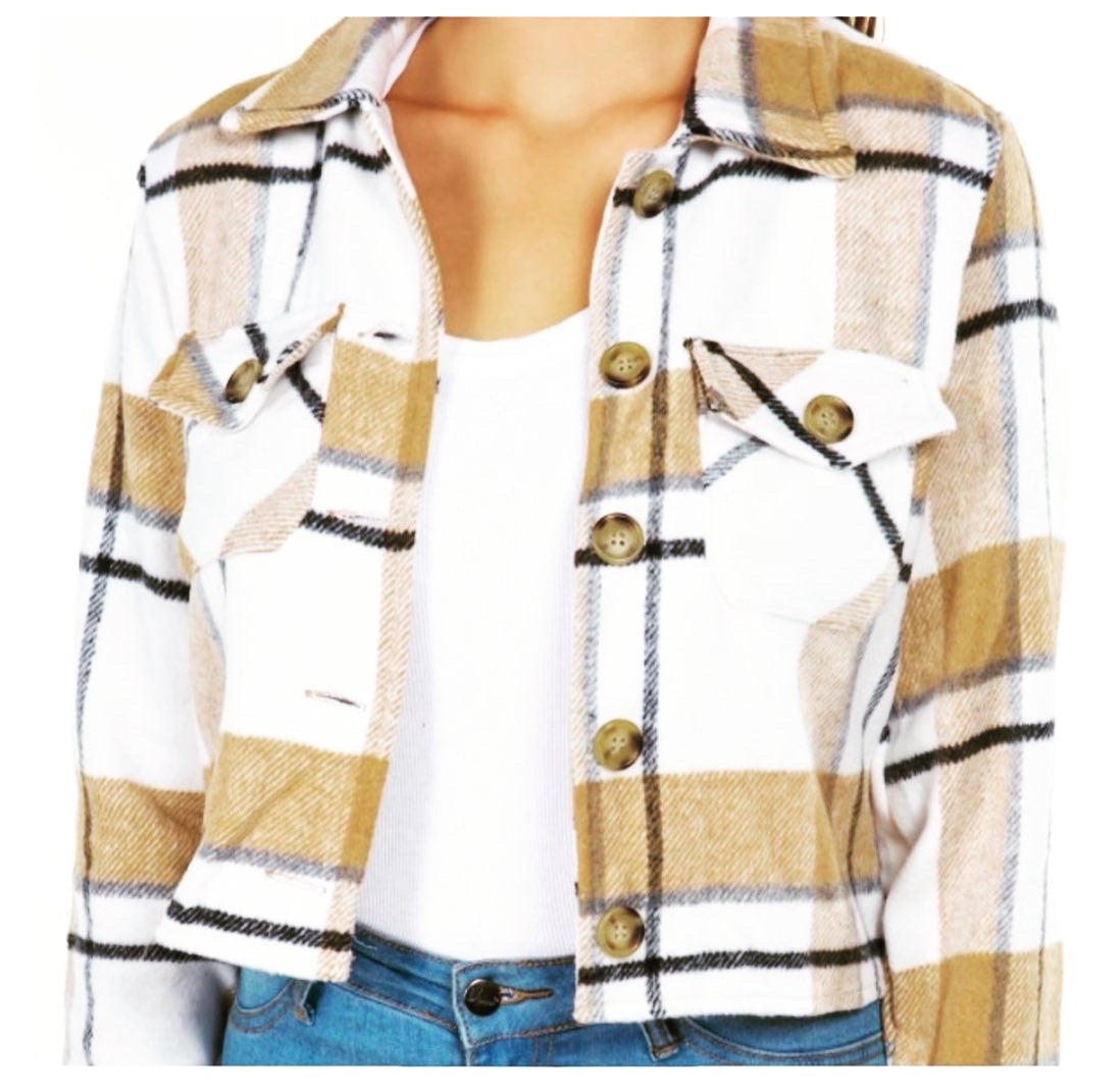 Plaid Cropped Shacket